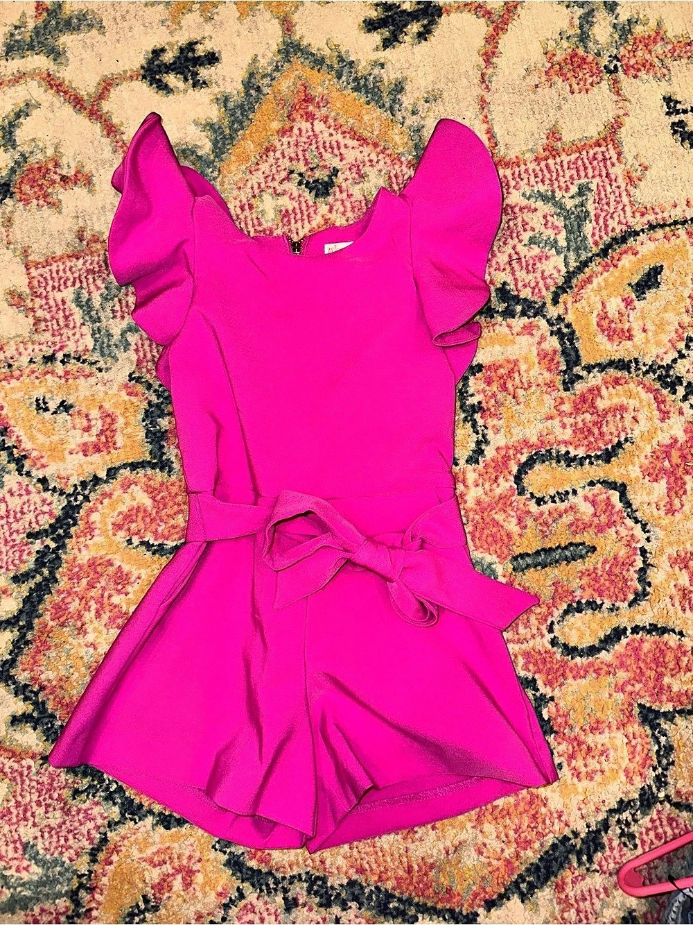 GB girls Pink Ruffle Sleeve Romper Size 4 Like New